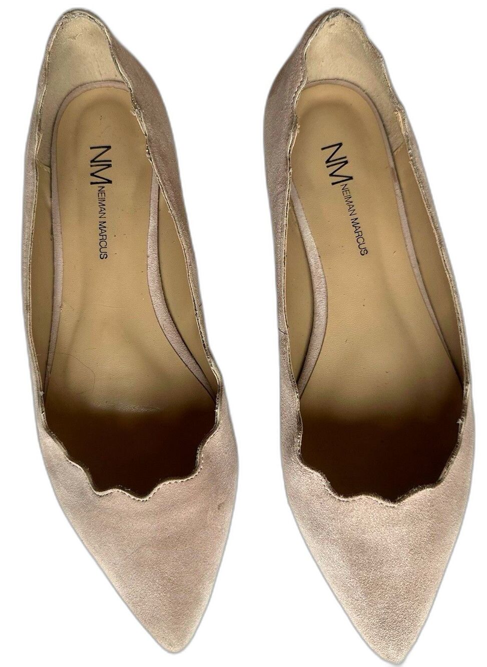 Neiman Marcus Soft Pink Suede Pointed Toe Flats Women’s Size 8.5